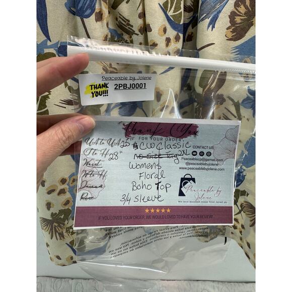 Vintage CW Classics, women’s 2X floral Boho quarter sleeve blouse. - Picture 6 of 6